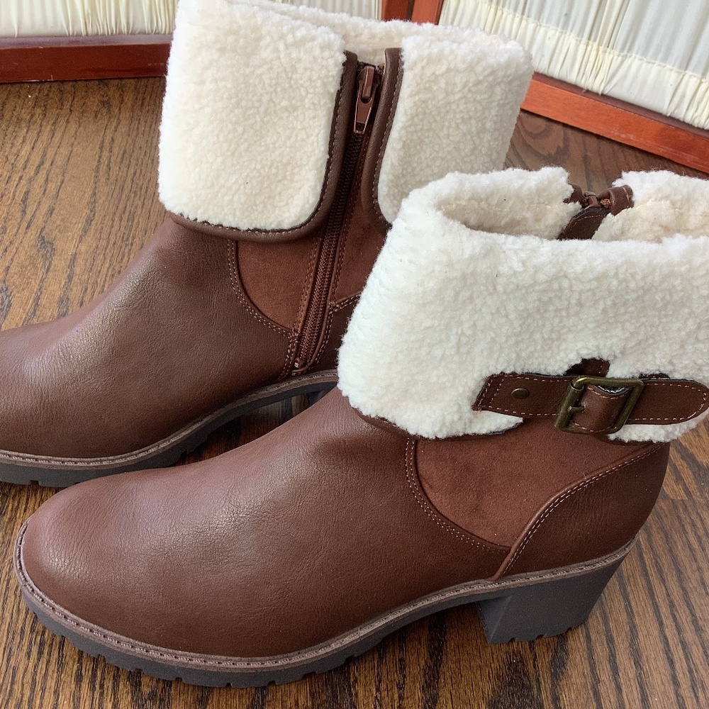 SM New York Womens Tilly Boot Brown Heeled Size 10 New